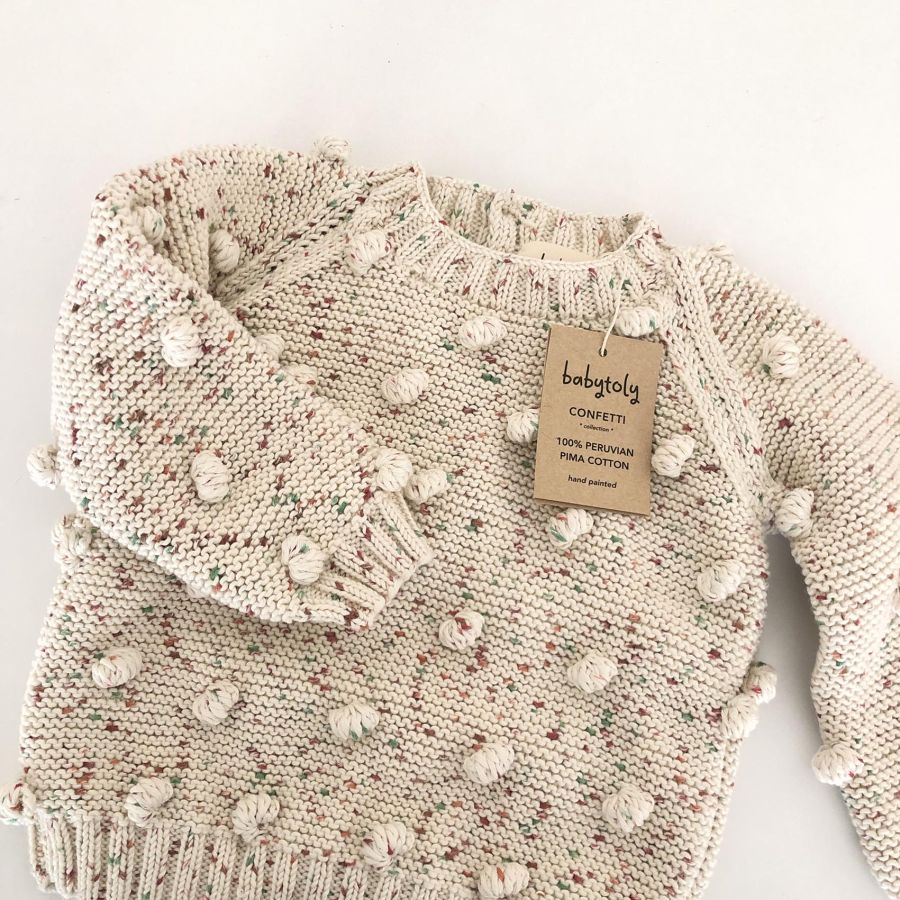 Confetti Rainbow Popcorn Sweater - tea garden